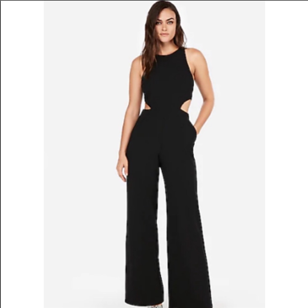 Express Black Wide Leg Jumpsuit Size Large
